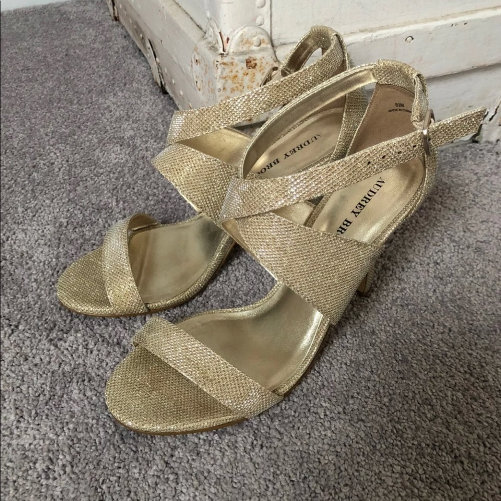 Gold Sparkle Strappy Heels